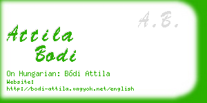 attila bodi business card