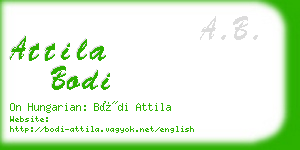 attila bodi business card